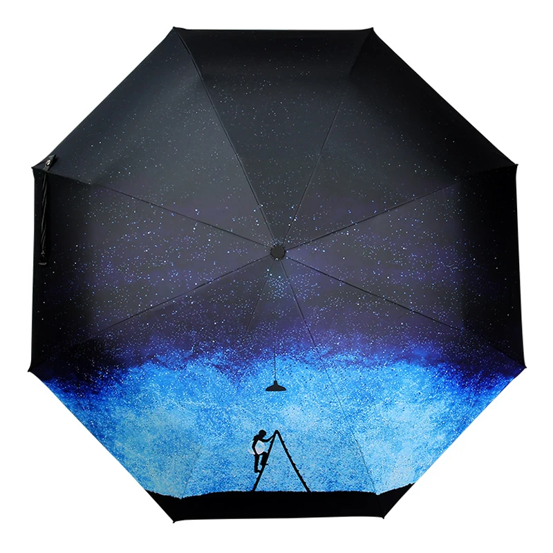 Super Umbrella Male Fully Automatic Student Rain Dual Purpose Too Parasol Korea Originality Woman Fold Rubber | Дом и сад