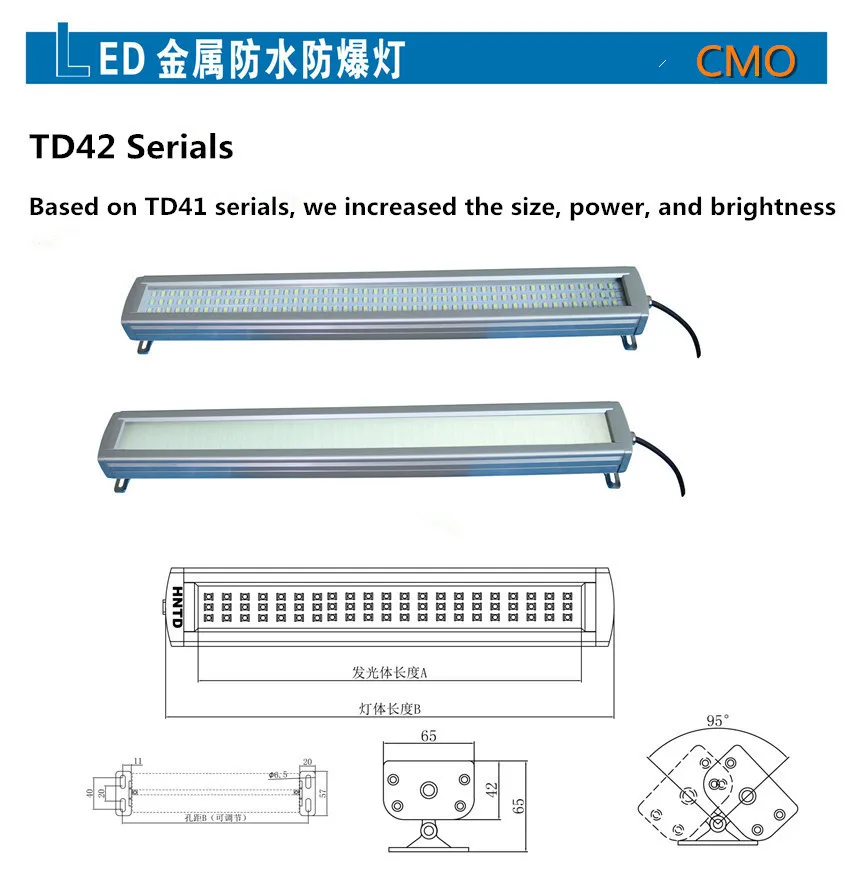 IP67 hig grand CMO TD42-30W 220 V светодиодный металлический Водонепроницаемый взрывозащищенный лампочка для машинки светодиодный станок с ЧПУ промышленный бар линейный свет