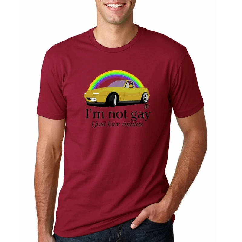 I'm not gay I just love my Miata, мужские летние футболки, повседневные топы с короткими рукавами, хлопок, футболка для мальчиков