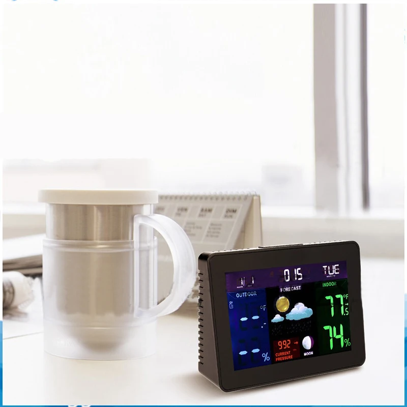 

Wireless Weather Clock Indoor Thermometer Hygrometer Home Charging Forecast Thermometers