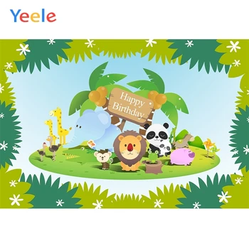

Yeele Birthday Animals Zoo Green Leaves Windmill Photography Backdrops Personalized Photographic Backgrounds For Photo Studio