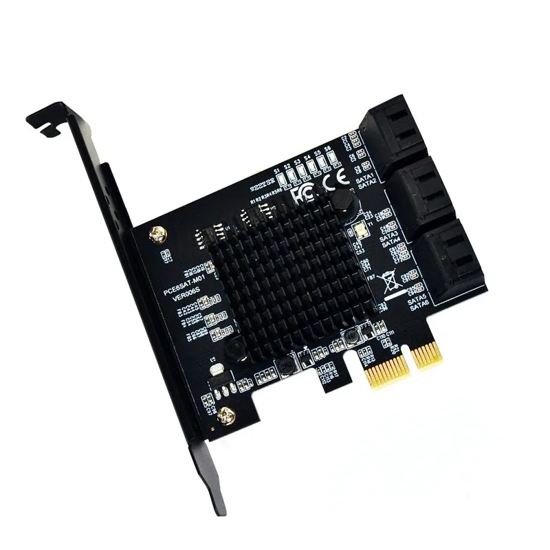 Marvell 88SE9215 чип 6 портов SATA 3,0 Для PCIe Плата расширения PCI express SATA адаптер SATA 3 конвертер с теплоотводом для HDD