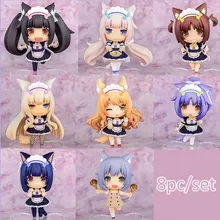 8 шт./лот, 8 см, фигурка NEKOPARA chocolat, ваниль, Azuki, кокосовый клен, яйцо корицы, фигурка La Soleil, модель игрушки, новинка