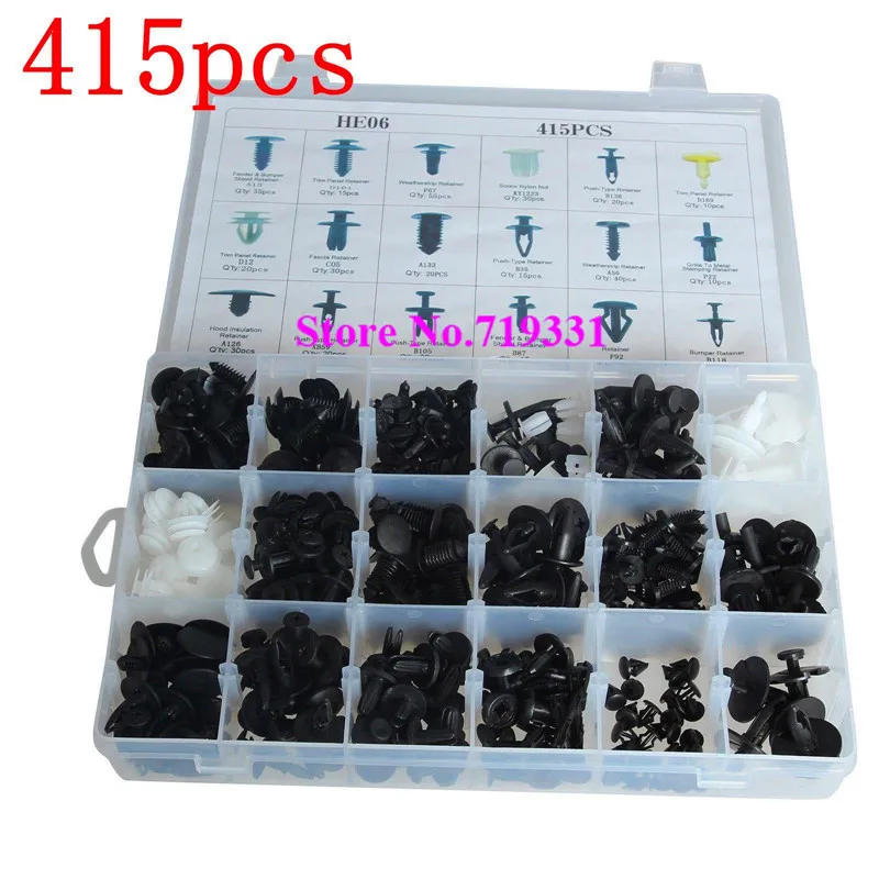

415pcs 18 Size For All Ford Trim Clip Car Retainer Panel Bumper Fastener Kit Set
