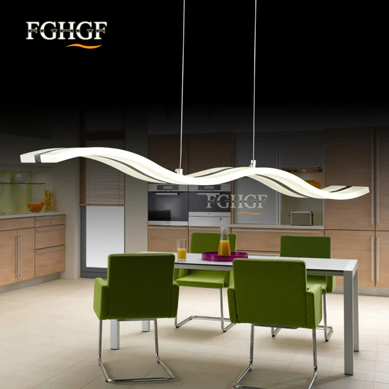 Hanging Modern Led Chandelier Lights For Dining Room Bar suspension Wave luminaire Lustres Chandeliers Lamp Lighting Fixtures (11)