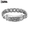 ZABRA Genuine 925 Sterling dragón plateado Curb Chain hombres pulsera punk retro Thai plata brazaletes artesanales para hombres joyería ► Foto 1/5