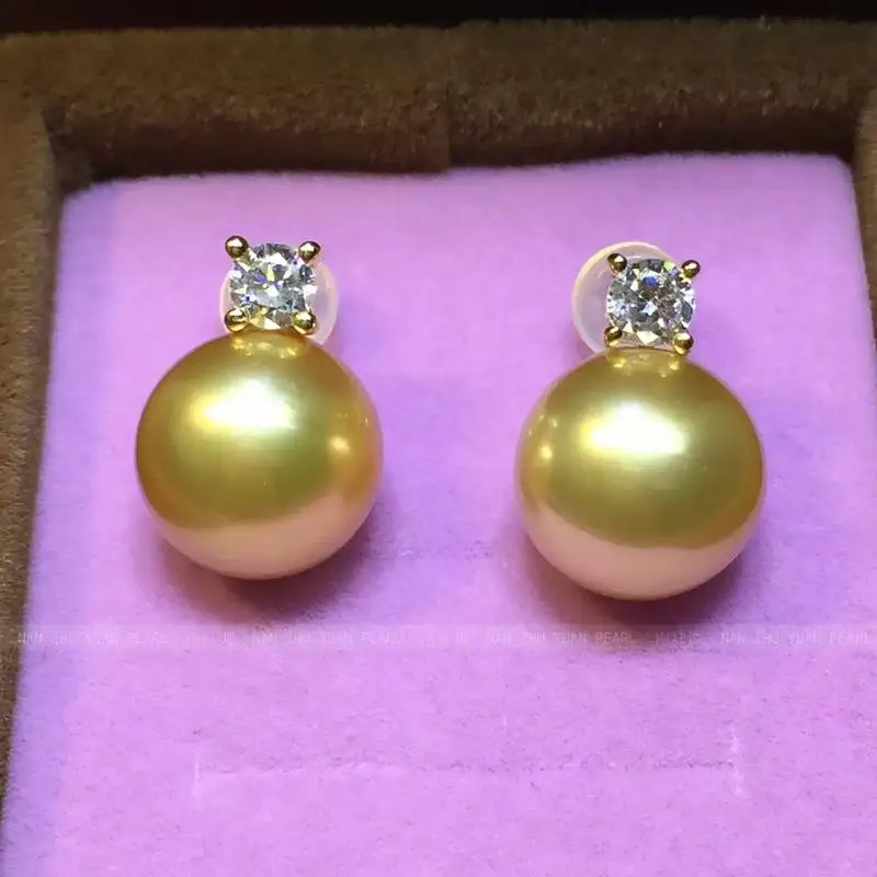 

wedding Women Gift word 925 Sterling silver real The princess imported Nanyang Kim Earrings seawater pearl ear hook ear
