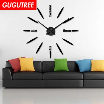 

Decorate 3D clock art wall mirror sticker decoration Decals mural painting Removable Decor Wallpaper LF-1903