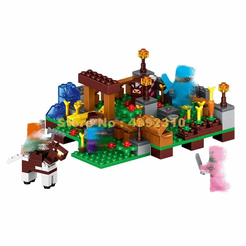 

33001 258pcs 4in1 my world steve zombie lele building block Bricks Toy