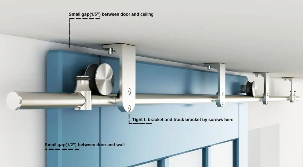 DIYHD нержавеющая сталь потолочное крепление раздвижные сарай деревянная дверь Кухня Двери трек аппаратный комплект