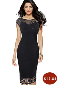 FEIBUSHI-Womens-Sexy-Sequins-Crochet-Butterfly-Lace-Party-Bodycon-Evening-Bridemaid-Mother-of-Bride-Sdpecial-Occasion