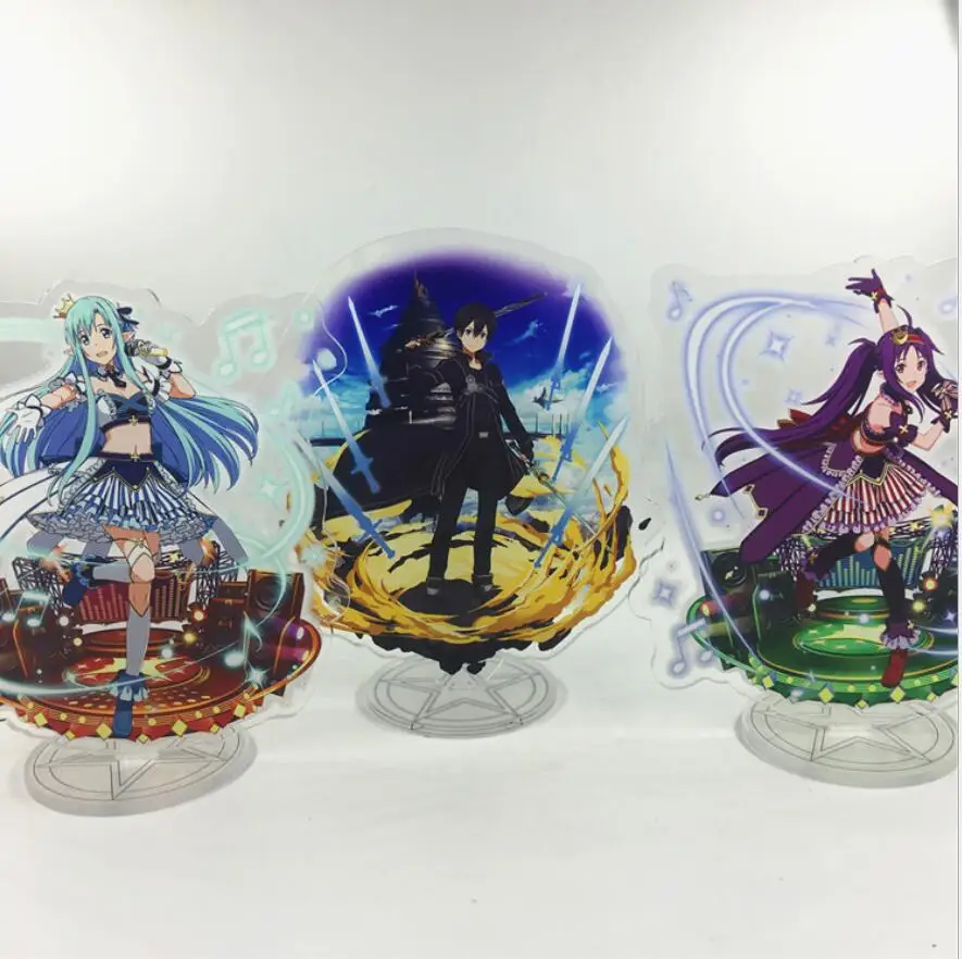 Аниме меч искусство онлайн Kirigaya Kazuto Kirito Yuuki Asuna фигурка на акриловой подставке