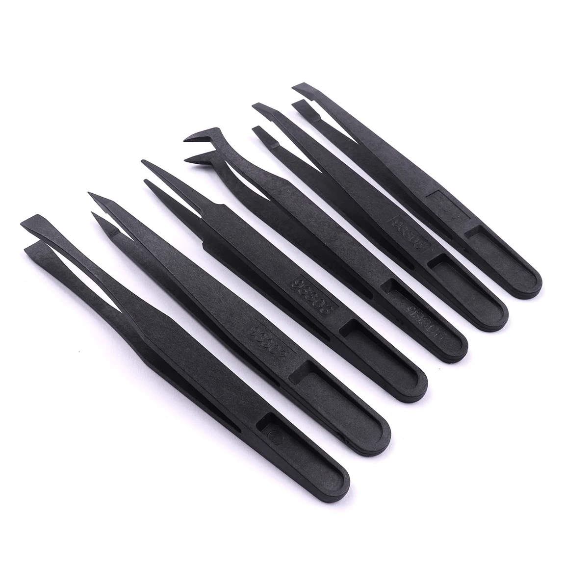

Brand New 2 x 6pcs/set Plastic Hand Tool Forceps Combination Black Repari Tool Plastic Tweezers Mini Hand Tools