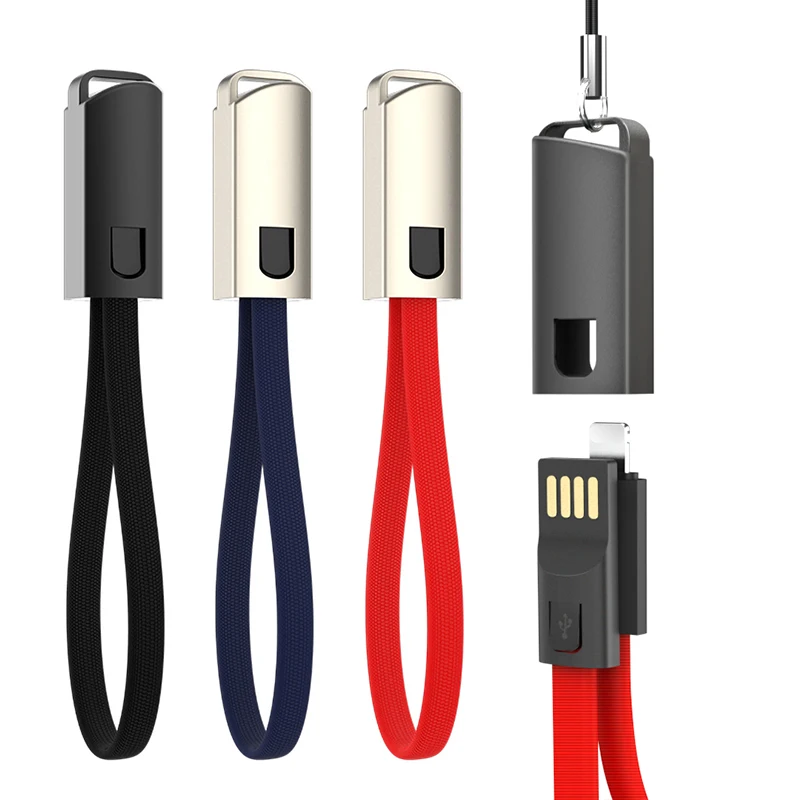 

Keychain Cable Mini USB Sync Data Cord Portable Key Chain in Mobile Phone Type C Cables Fast Charging Charger Wire For iPhone XS