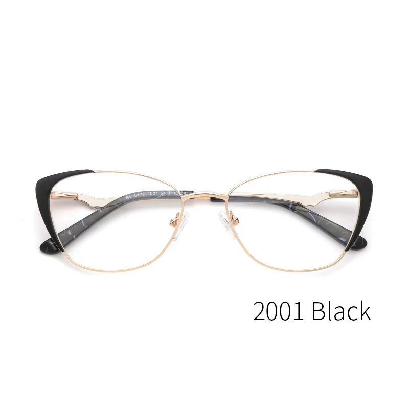 Металлические женские оправы черный кошачих глаз женские оптические оправа Модные Новое поступление высокое качество - Цвет оправы: BV5177-2001