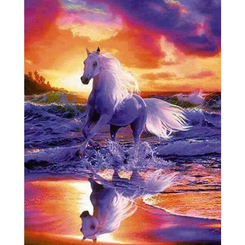 

5d diy Full drilling diamond painting Horse Animal diamond embroidery Cross stitch Home Decoration Full drilling