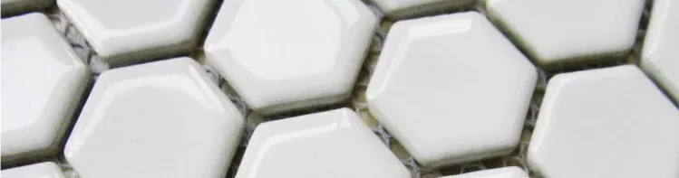 Большая Шестигранная белая керамическая мозаика, плитка для ванной комнаты, Настенная и Напольная керамическая мозаика, белая кухонная плитка