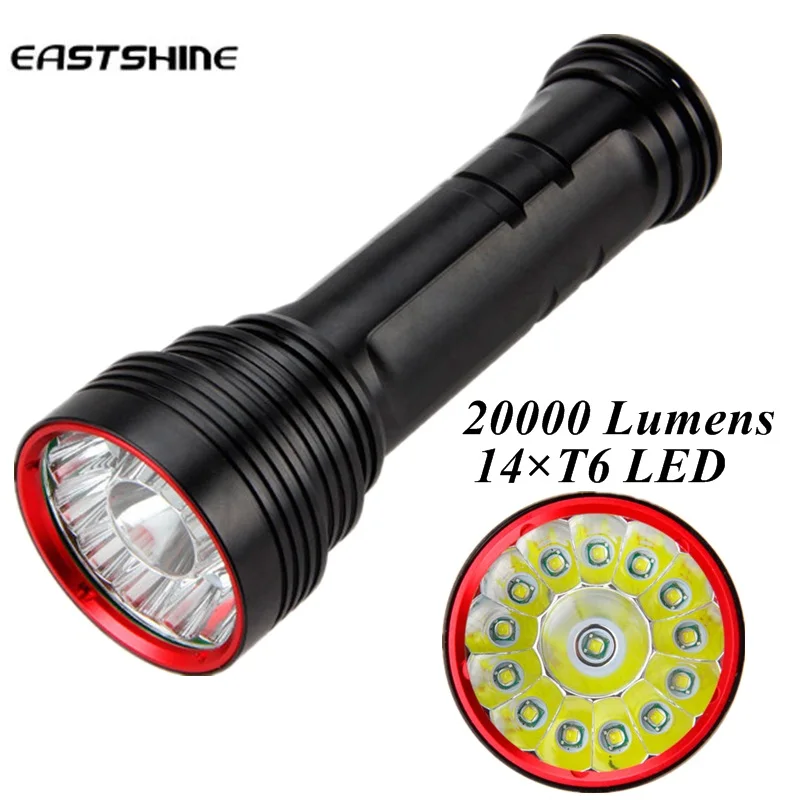 20000 Lumen 14x Cree Xm-l T6 Waterproof Tactical 3 Modes Titanium LED Lamp Light Powerful Flashlight Torch for Hiking Camping | Освещение