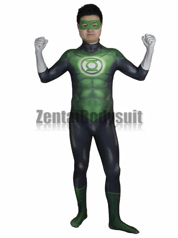 3D Movie Green Lantern Costume Bodysuits Suits Printed Spandex Lycra Cosplay Zentai Halloween Party Costume