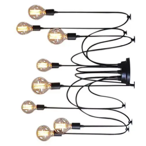 

8 Lights Vintage Edison Lamp Shade Multiple Adjustable DIY Ceiling Spider Lamp Pendent Lighting Chandelier Modern