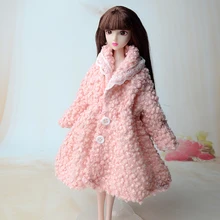 Doll Accessories Winter Wear Warm Fur Coat Dress Clothes For Barbie Dolls Fur Doll Clothing For