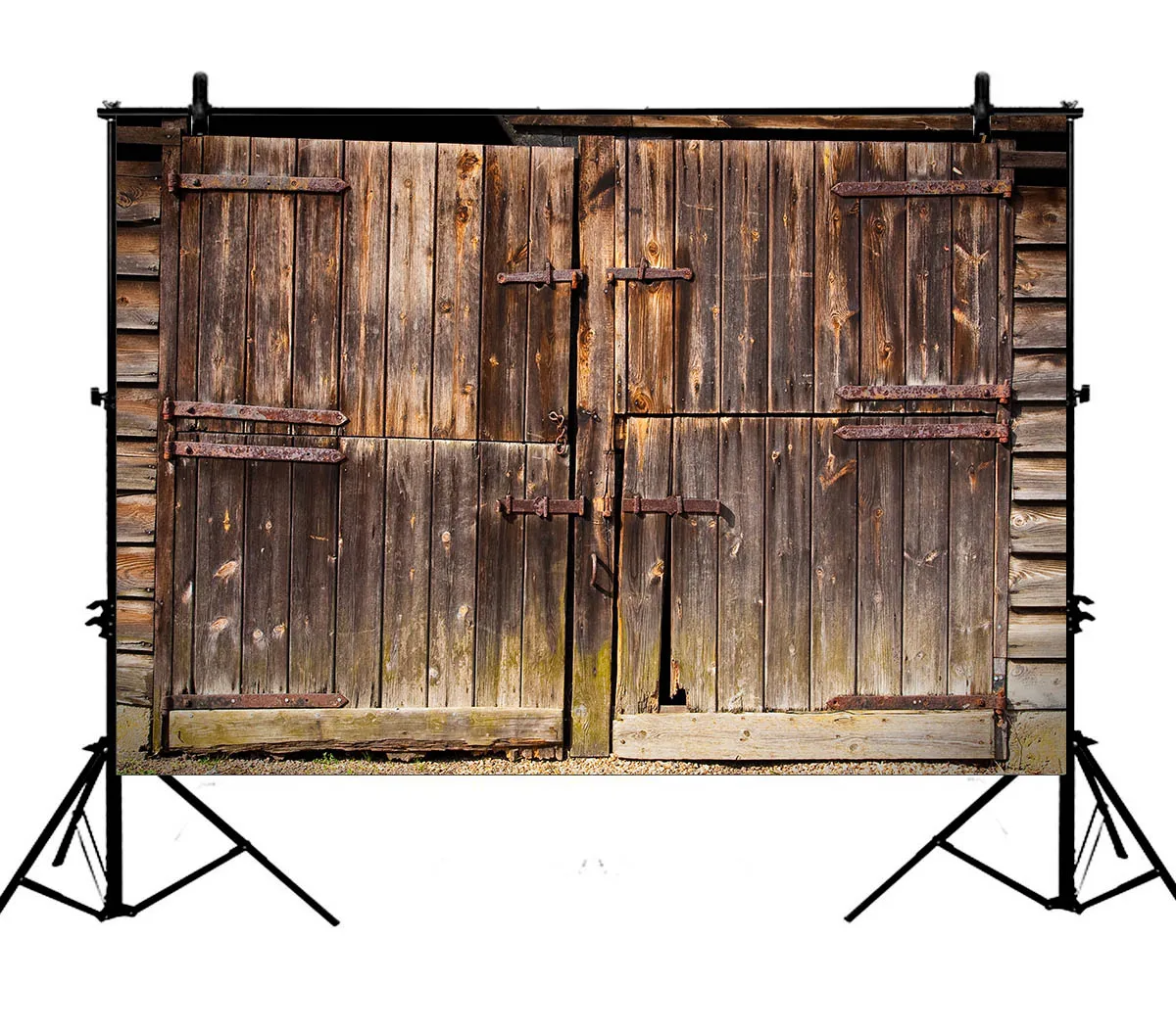 

5x7ft Rustic Barn Door Vintage Farmhouse Polyester Photo Background Portrait Backdrop