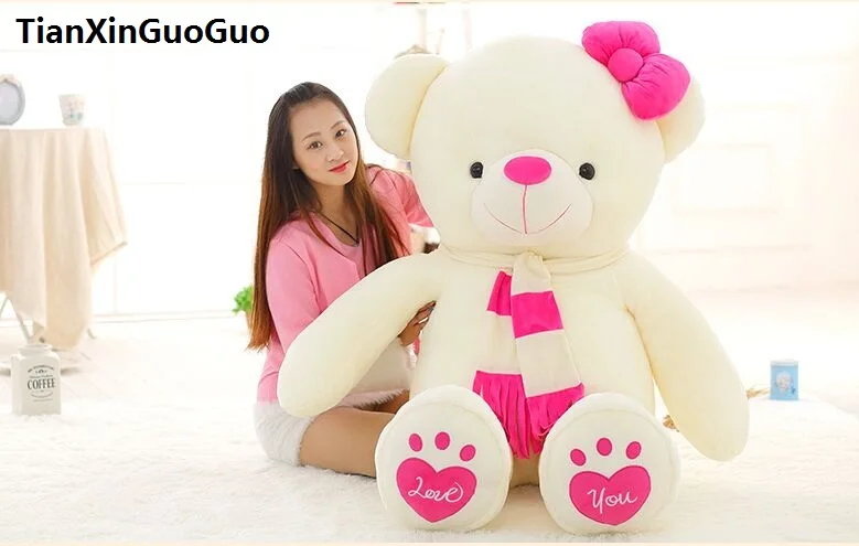 Мягкие наполнители плюшевая игрушка love you bear Большой Белый мишка тедди 140 см