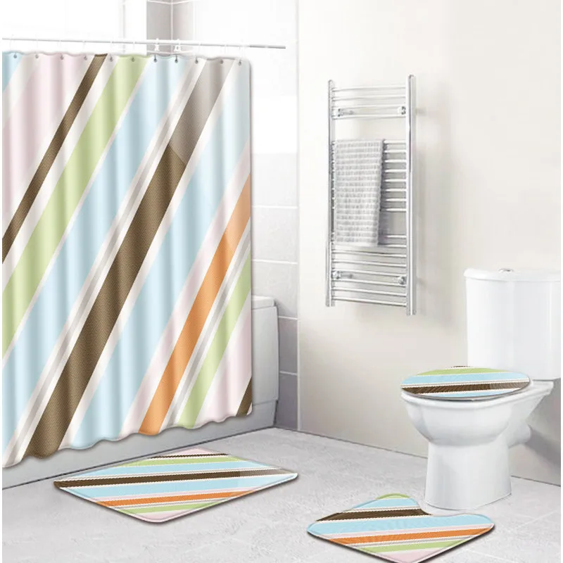 4 шт цветные треугольники Banyo Paspas коврик для ванной комнаты туалет коврик для ванной комплект нескользящий Tapis Salle De Bain Alfombra Bano