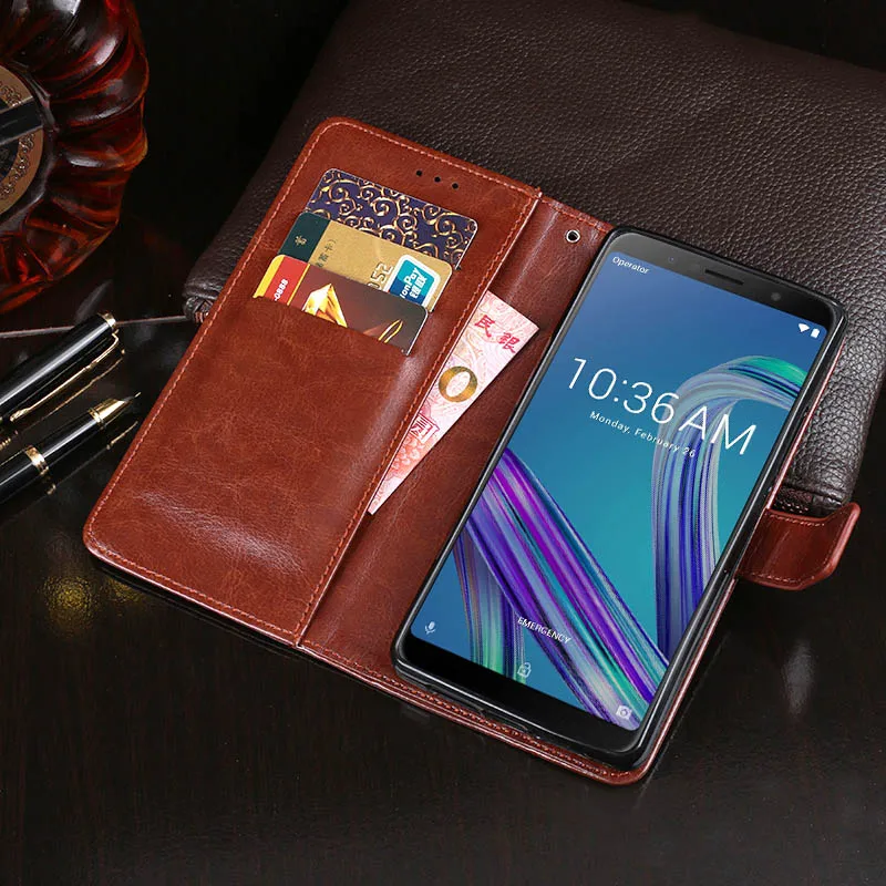 Чехол для Asus Zenfone Max Pro M1 ZB601KL роскошный флип чехол из искусственной кожи кожаный