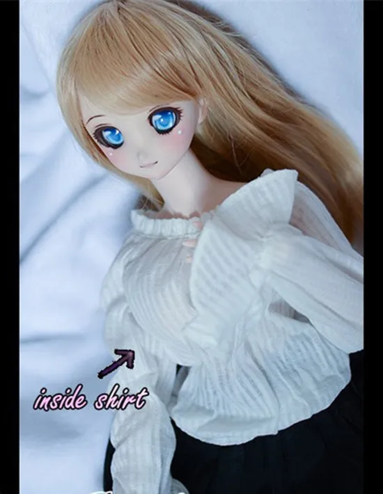 BJD кукла Красивая складывающаяся белая рубашка черная юбка костюм (3 шт.) для
