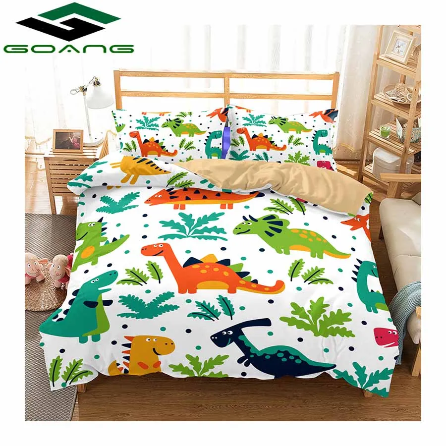 GOANG full size bedding sets luxury home textiles 3d Digital printing mini dinosaur 3pcs boys bedding set microfiber