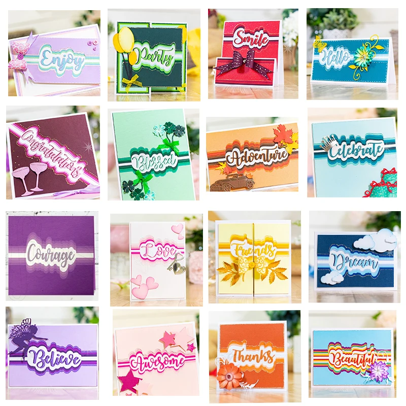 

JC Metal Cutting Dies for Scrapbooking Dies Cut English Phrase Words Letters Card Making Stencil Craft Folder Paper Album Decor