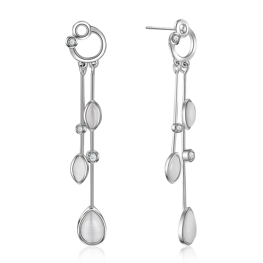 Fashion 925 Silver Plated Eardrop Alloy Net Dangle Hook Earrings Women Jewelry