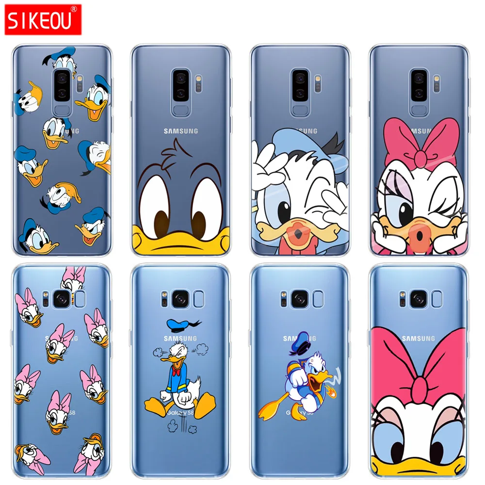 

silicone case for Samsung Galaxy S9 S8 S7 S6 edge S5 S4 S3 PLUS phone soft tpu cover Donald Duck cartoon coloured drawing coque