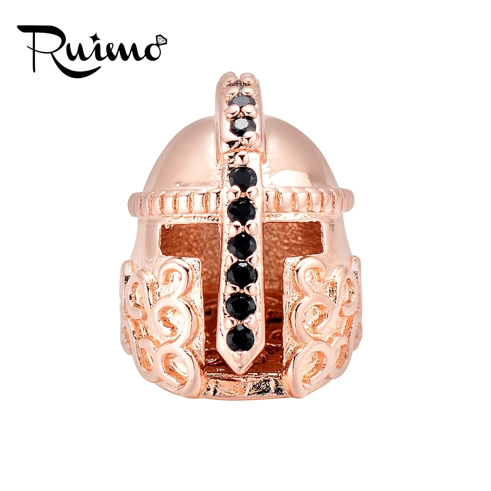 Микробусины RUIMO из черного циркония с инкрустацией спартанские бусины для шлема