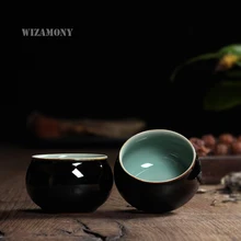 2 шт Китайский Longquan Celadon фарфоровая чайная чашка чайное блюдце чаша для чая чайник черная глазурь 85 мл китайский чайный горшок Celadon чайные чашки