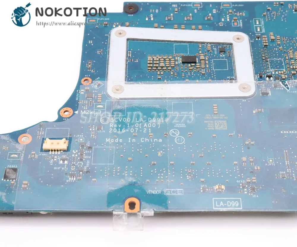 NOKOTION BCV00 LA-D991P основная плата для Dell Inspiron 15 7566 ноутбук материнской GTX 960 м GPU I5-6300HQ Процессор DDR4