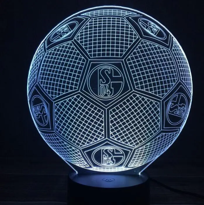 

FC Schalke 04 LED Lighting Football Night Lamp 7 Colorful LED Lights with USB Cable can be power by 3AA Battery Lamp