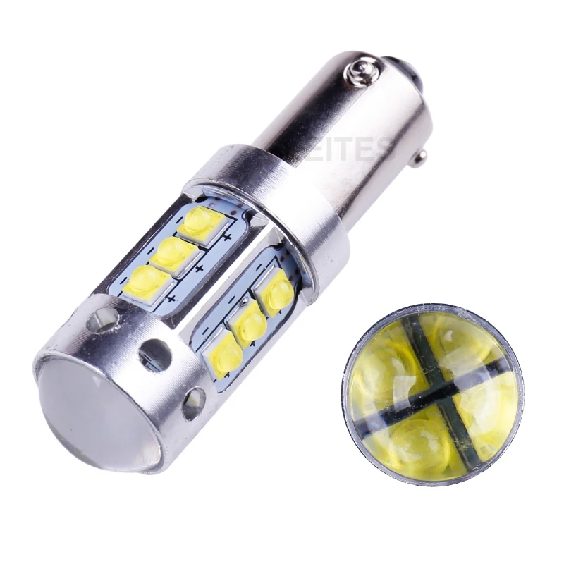 Leites 2PCS H6W H21W BAY9S BA9S BAX9S T4W XBD Chips Led White Canbus Error Free LED Reverse Lights 80W White (2)