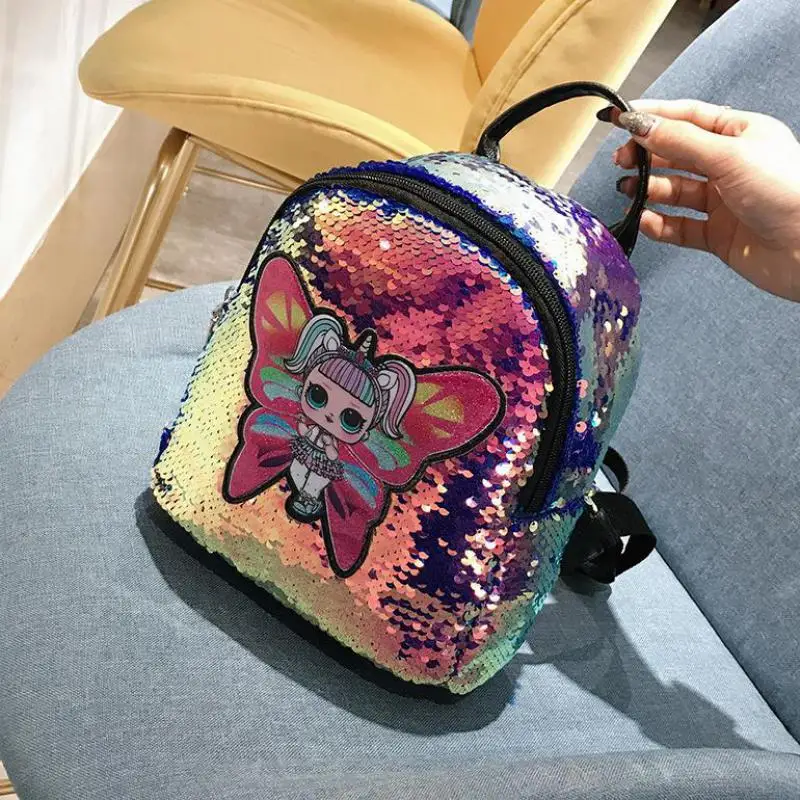 

Women Cute Sequins Bag Fashion Multi-purpose Student Backpack Korean Version Of The Wild Travel Bag A240