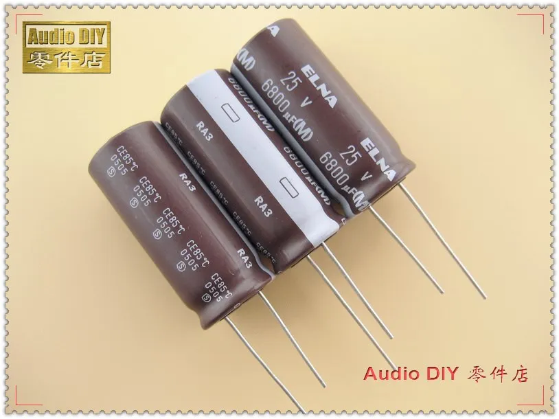 2 шт/20 PCSELNA коричневый RA3 серии 6800 мкФ 25 V 25V6800uf аудио электролитический