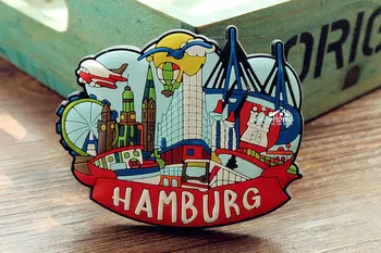 

Germany Hamburg Tourist Travel Souvenir Decorative 3D Rubber Fridge Magnet