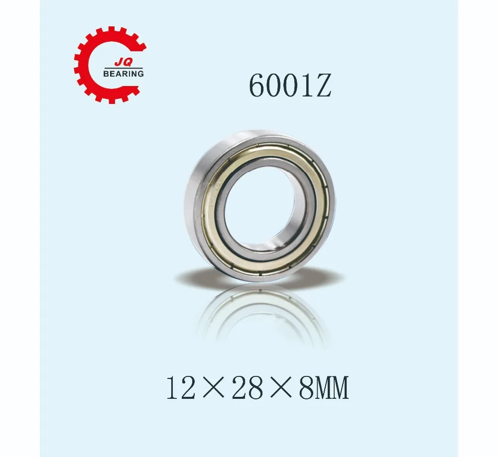 

JQ Bearings 10 Pieces Aperture High Quality Deep Groove Ball Bearing 6001 6001Z 12x28x8 Double Shielded With Metal Shields Z/Z