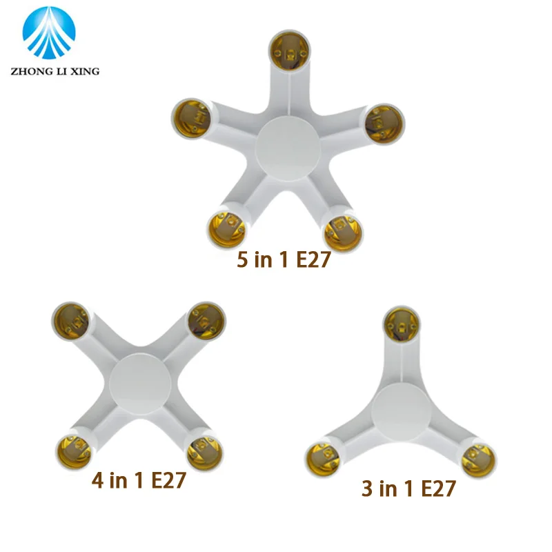 Высокое качество белый Цвет 3 в 1/4 в 1/5 в 1 E27 для E27 светодиодный лампы гнездо сплиттер адаптер держатель для фото студии