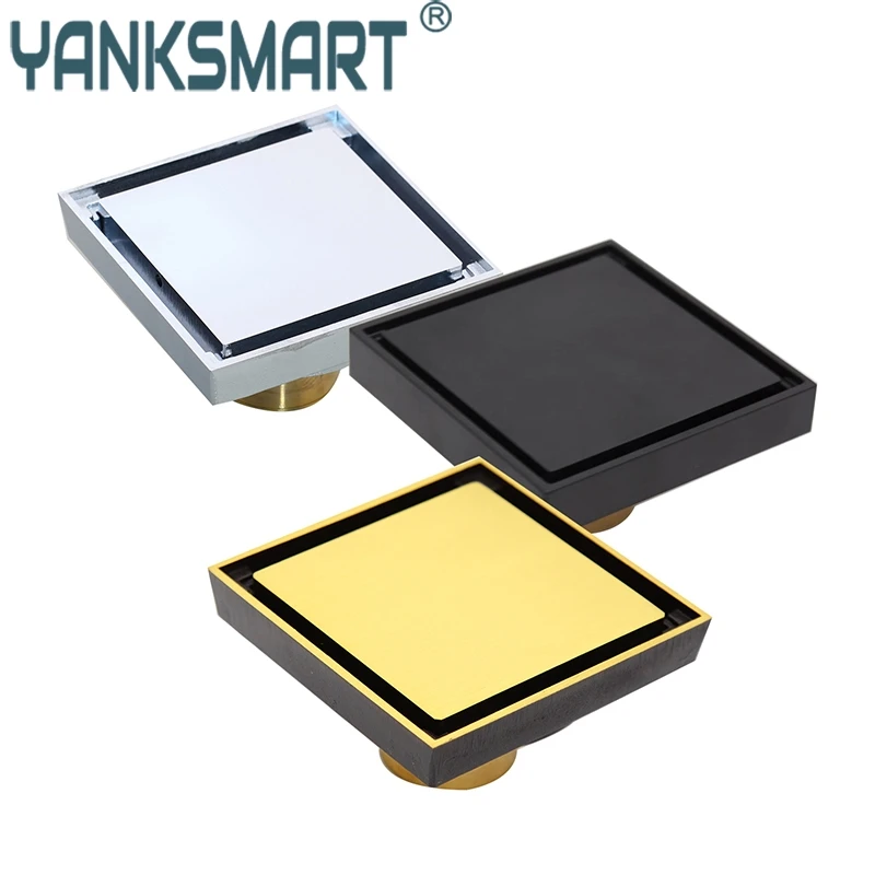 Квадратные напольные сливные решетки YANKSMART 10*10 см для ванной и душа антикварные