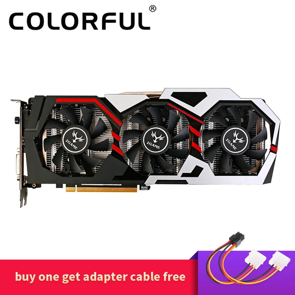 Красочные NVIDIA GeForce GTX iGame 1060 6 ГБ 192bit игровой GDDR5 PCI E X16 3 0 ВИДЕО Графика карты DVI + HDMI *