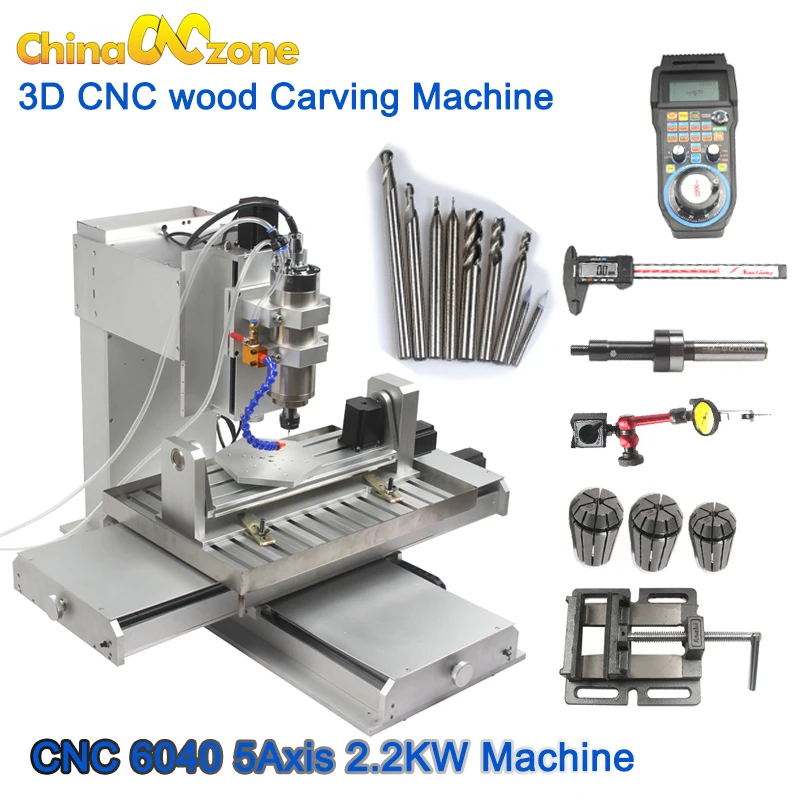 

CNC 6040 5 Axis Cnc Router 2.2KW Cnc Engraver Machine USB Control Woodworking Aluminum Jade DIY Milling Machine New Upgrade