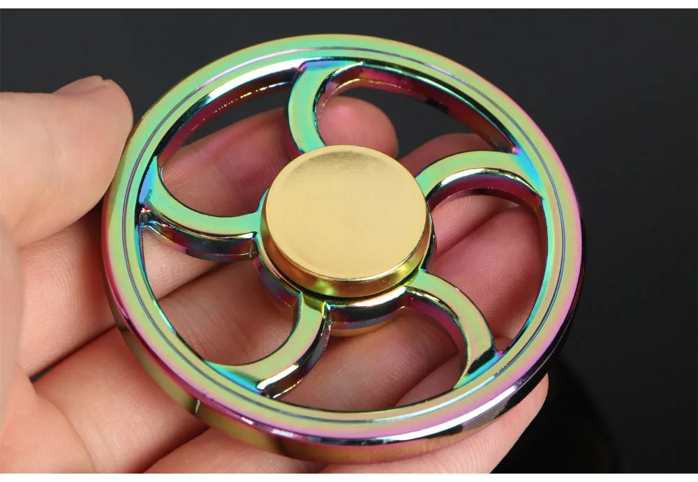 Многоцветный круговой Tri Hand Spinner игрушка цинковый сплав ADHD Austim ручная обучающая игрушка Спиннер подарок для взрослых