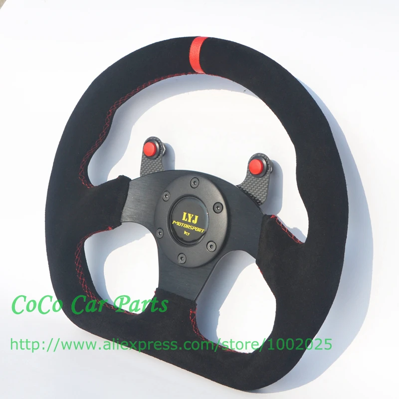 racing car steering wheel with carbon fiber button (3)