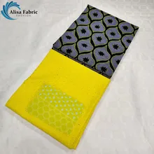 Alisa New Arrivals African fabrics 3 yards with embroidery Swiss voile lace fabrics 2 yards for Fashion Big Occasions